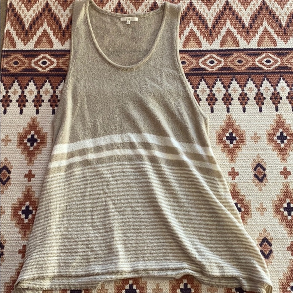 Tan and creme tank top sweater tunic